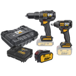 CAT Combo-06 Δραπανοκατσάβιδο κρουστικό DX12B + μπουλονοκλειδί DX72B + κασετίνα + δώρο μπαταρία 4.0Ah DXB4 + δώρο φορτιστής DXC4